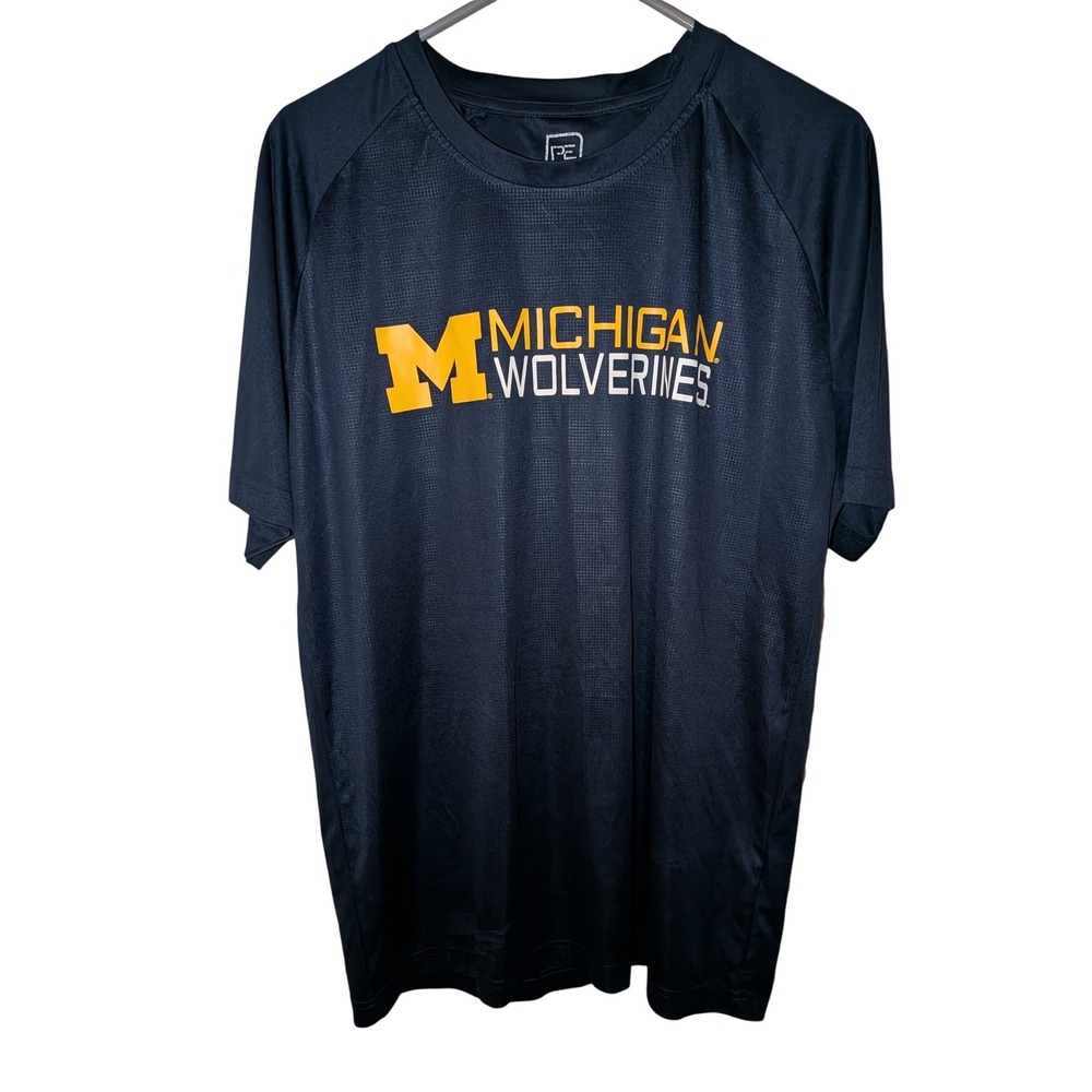 ProEdge Michigan Wolverines Mens Large Navy Blue Performance Graphic T-Shirt L